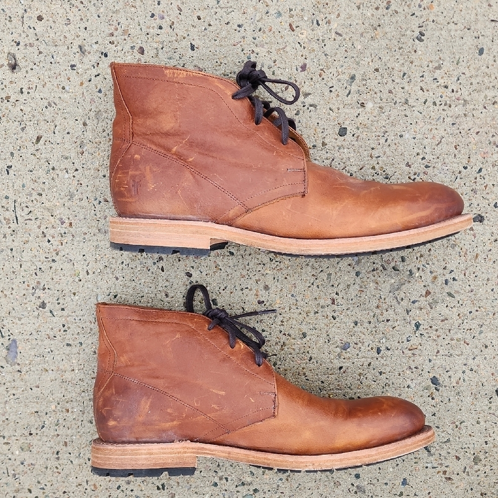 Frye Chestnut Brown Leather Chukka Boots 10 D - Picture 8 of 10